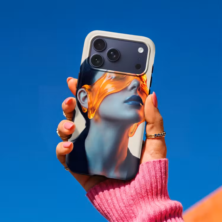 Telefoonhoesje Toughcase - Vrouw - Oranje - Abstract - Modern - Kleurrijk — 2
