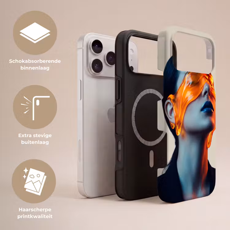 Telefoonhoesje Toughcase - Vrouw - Oranje - Abstract - Modern - Kleurrijk — 3