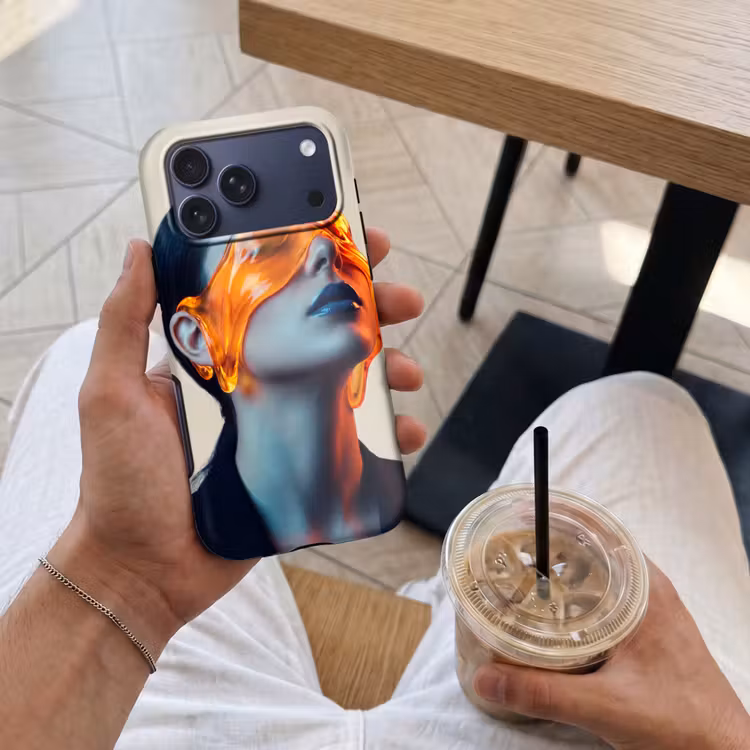 Telefoonhoesje Toughcase - Vrouw - Oranje - Abstract - Modern - Kleurrijk — 4