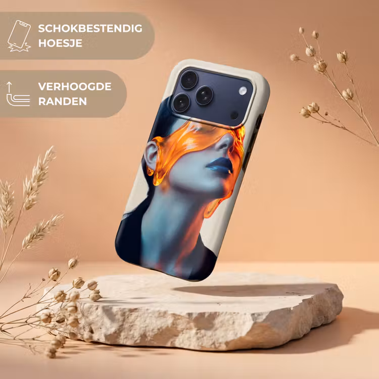 Telefoonhoesje Toughcase - Vrouw - Oranje - Abstract - Modern - Kleurrijk — 5