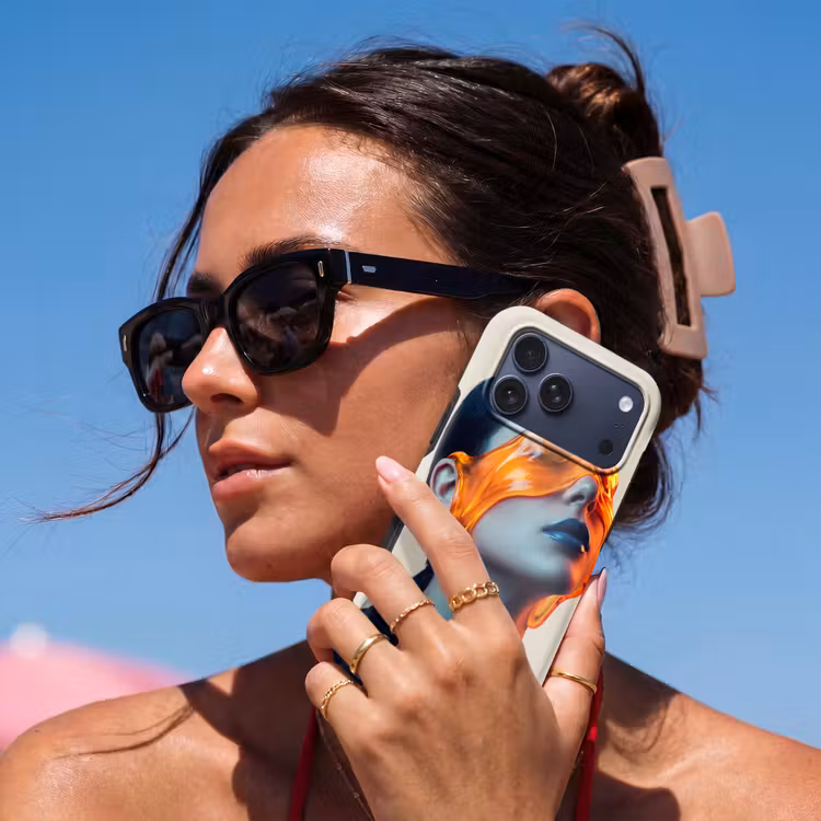 Telefoonhoesje Toughcase - Vrouw - Oranje - Abstract - Modern - Kleurrijk — 6
