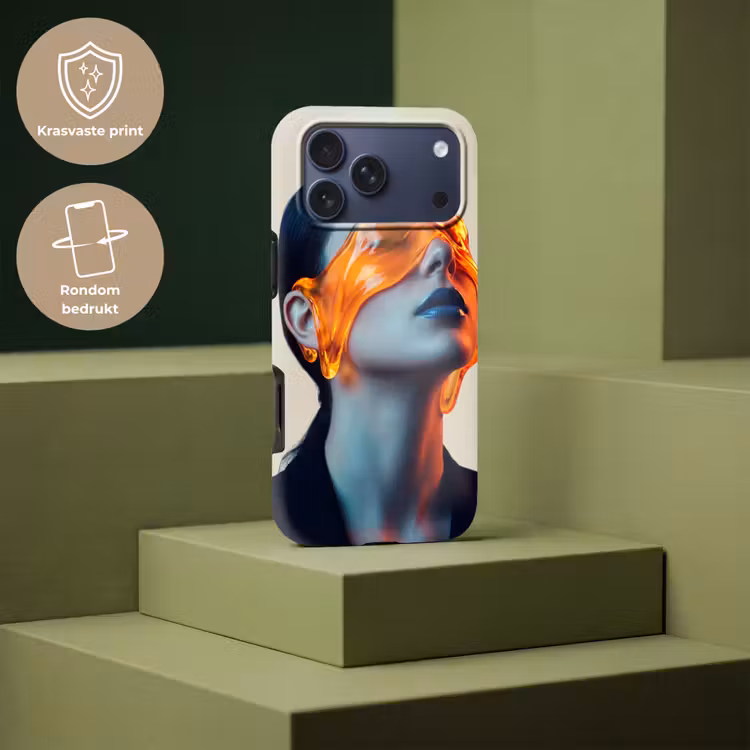 Telefoonhoesje Toughcase - Vrouw - Oranje - Abstract - Modern - Kleurrijk — 7
