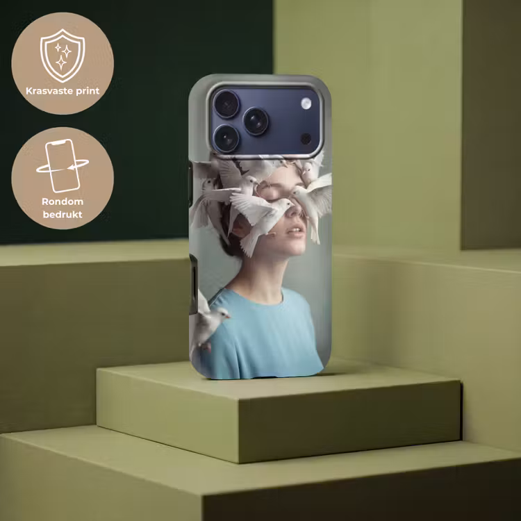Telefoonhoesje Toughcase - Vrouw - Vogels - Abstract - Modern - Wit — 7