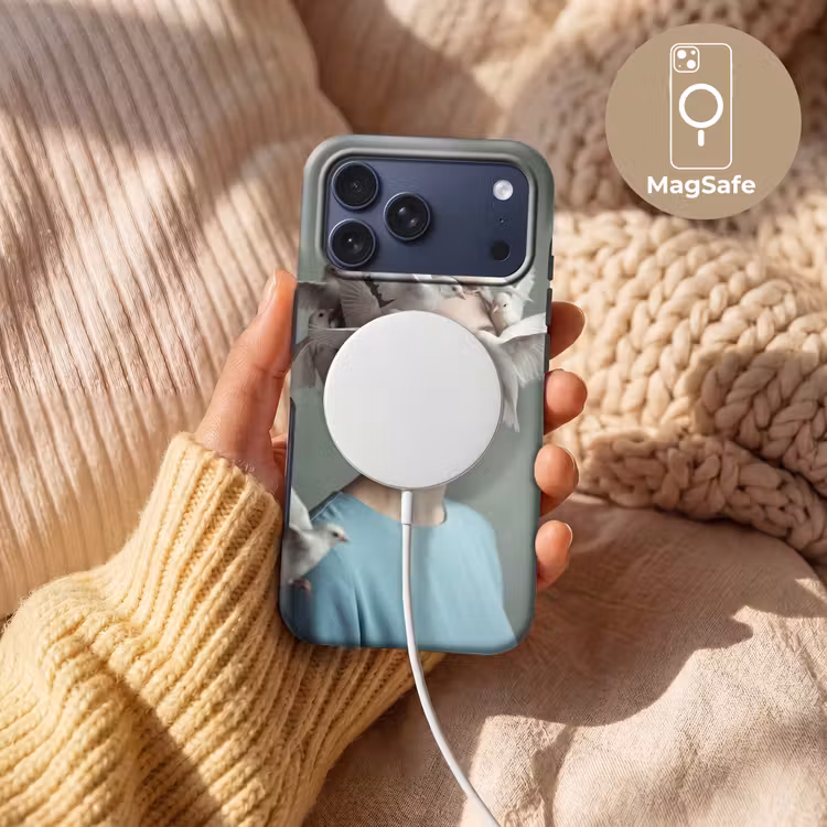 Telefoonhoesje Toughcase - Vrouw - Vogels - Abstract - Modern - Wit — 8