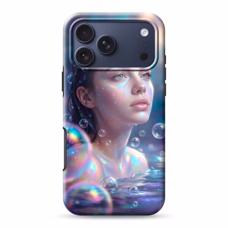 Telefoonhoesje Toughcase - Vrouw - Water - Portret - Kleurrijk - Modern — 1