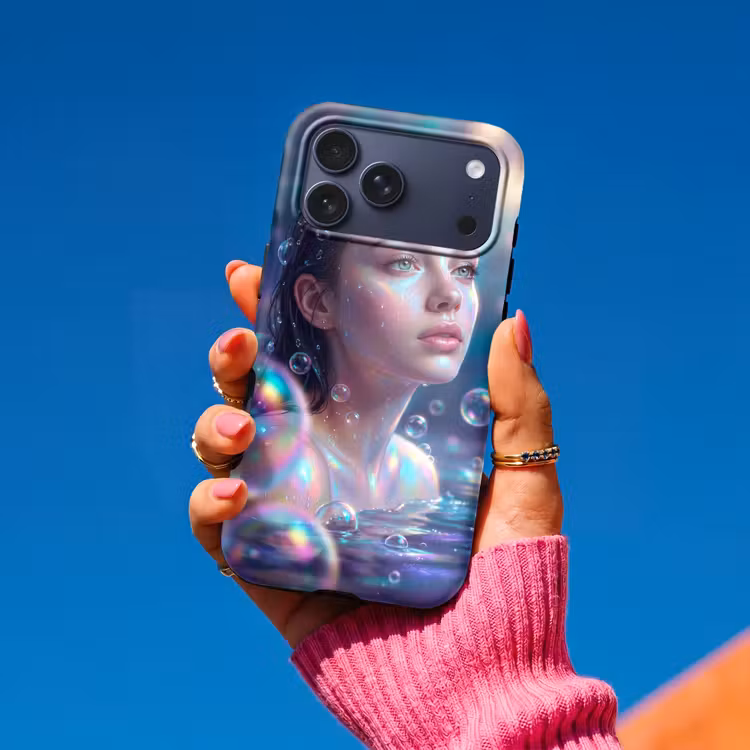 Telefoonhoesje Toughcase - Vrouw - Water - Portret - Kleurrijk - Modern — 2