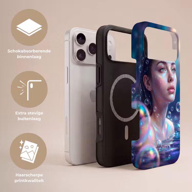 Telefoonhoesje Toughcase - Vrouw - Water - Portret - Kleurrijk - Modern — 3