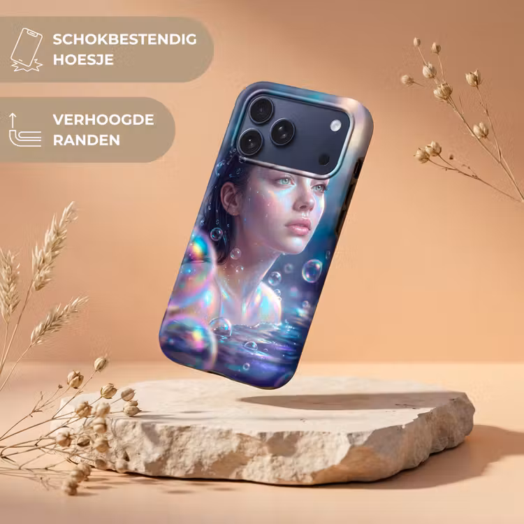 Telefoonhoesje Toughcase - Vrouw - Water - Portret - Kleurrijk - Modern — 5