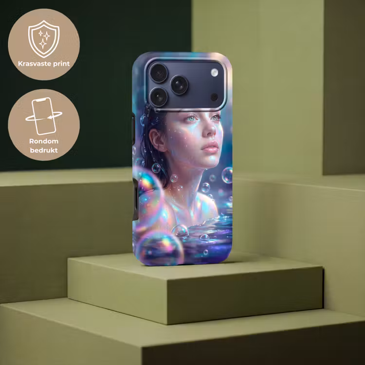 Telefoonhoesje Toughcase - Vrouw - Water - Portret - Kleurrijk - Modern — 7