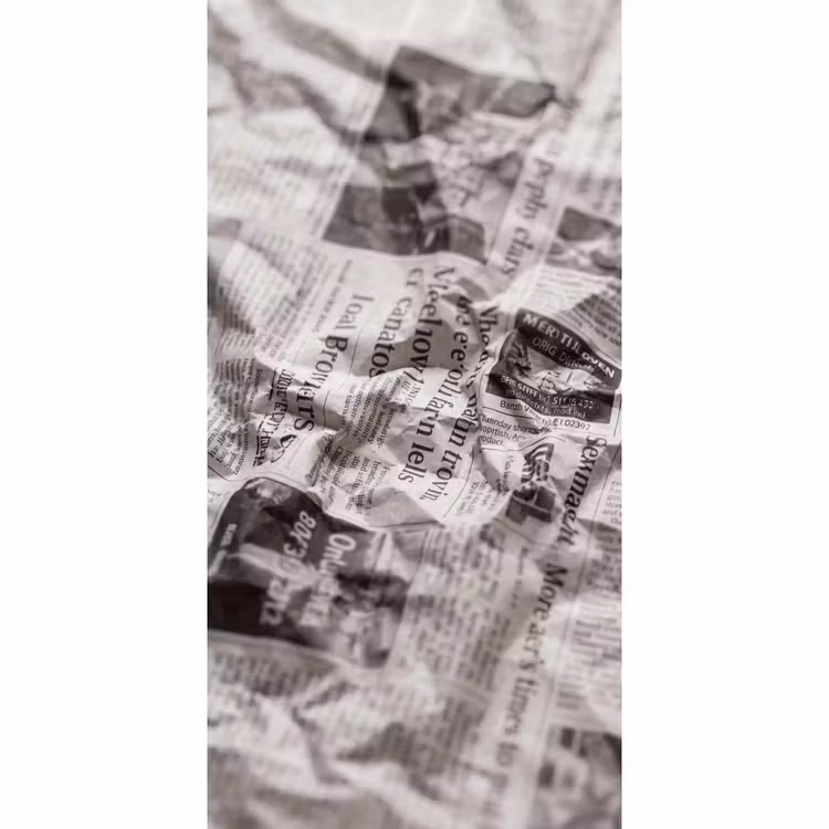 Behang - Krant - Gekreukeld - Textuur - Vintage - Zwart-wit — 2