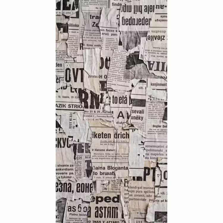 Behang - Krant - Gescheurd - Textuur - Abstract - Zwart-wit — 2