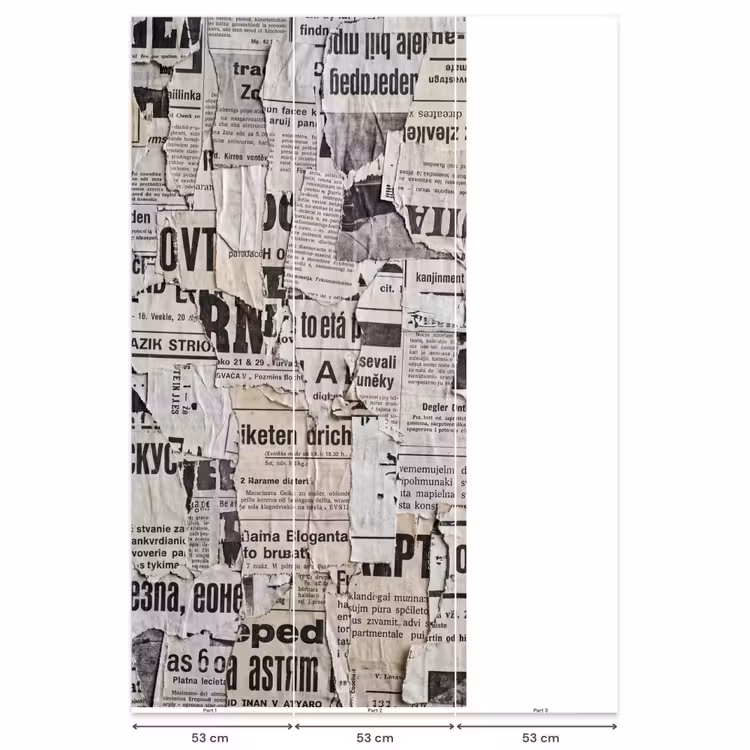 Behang - Krant - Gescheurd - Textuur - Abstract - Zwart-wit — 6
