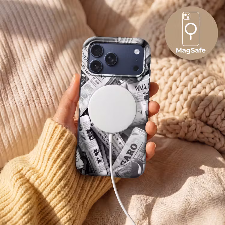 Telefoonhoesje Toughcase - Krant - Stapel - Nieuws - Zwart-wit — 8