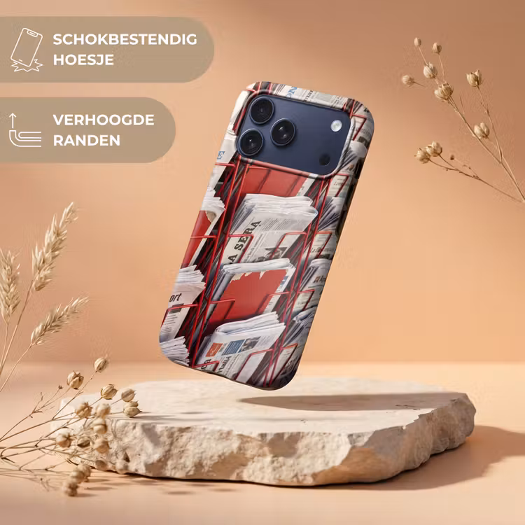 Telefoonhoesje Toughcase - Kranten - Rek - Stedelijk - Dagelijks leven - Rood — 5