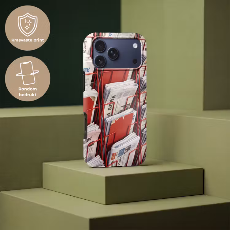 Telefoonhoesje Toughcase - Kranten - Rek - Stedelijk - Dagelijks leven - Rood — 7