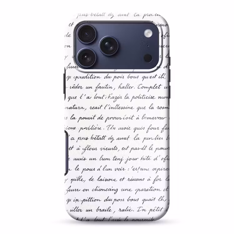 Telefoonhoesje Toughcase - Tekst - Handschrift - Klassiek - ZwartWit — 1
