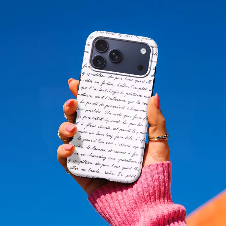 Telefoonhoesje Toughcase - Tekst - Handschrift - Klassiek - ZwartWit — 2