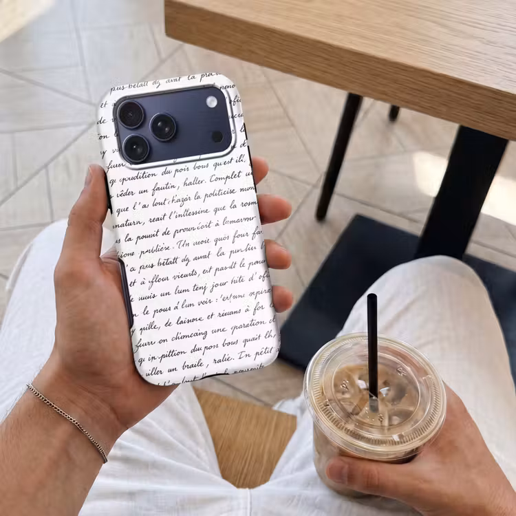 Telefoonhoesje Toughcase - Tekst - Handschrift - Klassiek - ZwartWit — 4