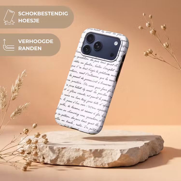Telefoonhoesje Toughcase - Tekst - Handschrift - Klassiek - ZwartWit — 5