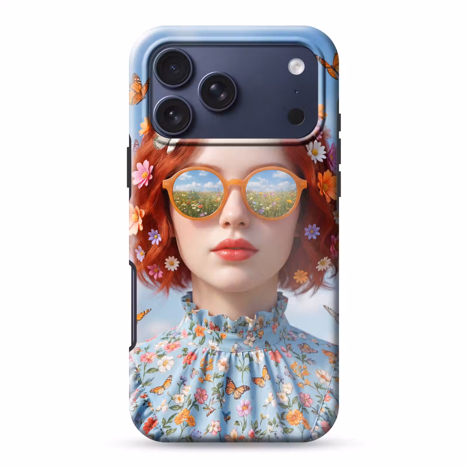 Telefoonhoesje Toughcase - Vrouw - Bloemen - Zomer - Portret - Kleurrijk — 1