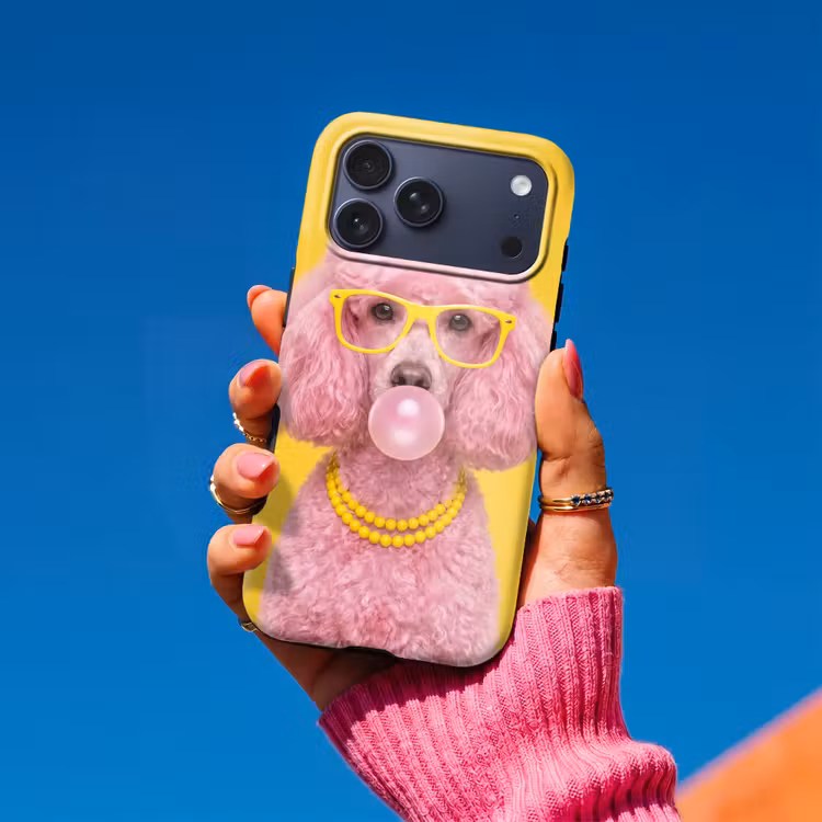 Telefoonhoesje Toughcase - Hond - Kauwgum - Dieren - Modern - Roze — 2