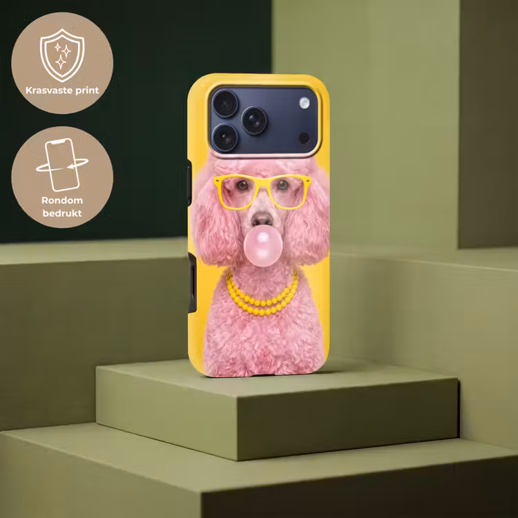 Telefoonhoesje Toughcase - Hond - Kauwgum - Dieren - Modern - Roze — 7