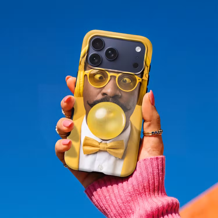 Telefoonhoesje Toughcase - Man - Bubblegum - Portret - Geel - Modern — 2