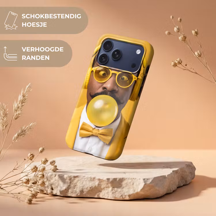 Telefoonhoesje Toughcase - Man - Bubblegum - Portret - Geel - Modern — 5