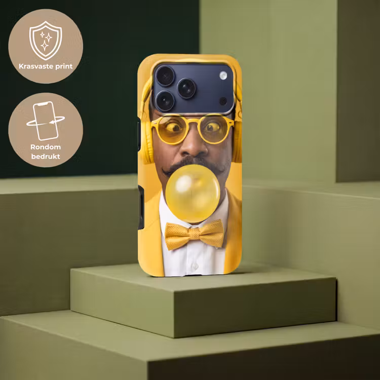 Telefoonhoesje Toughcase - Man - Bubblegum - Portret - Geel - Modern — 7