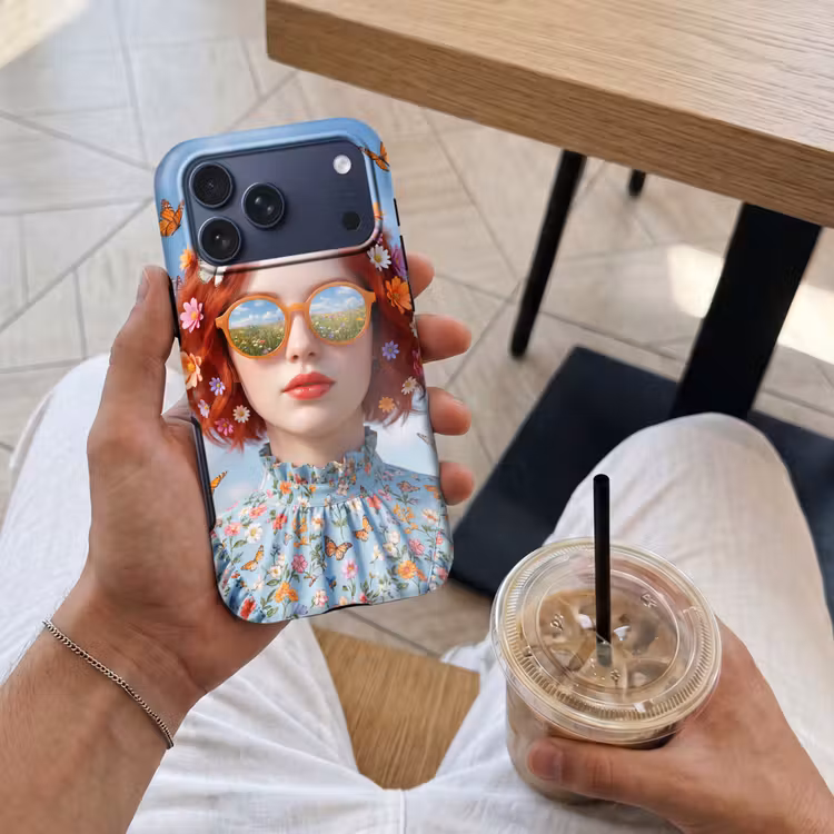 Telefoonhoesje Toughcase - Vrouw - Bloemen - Zomer - Portret - Kleurrijk — 4