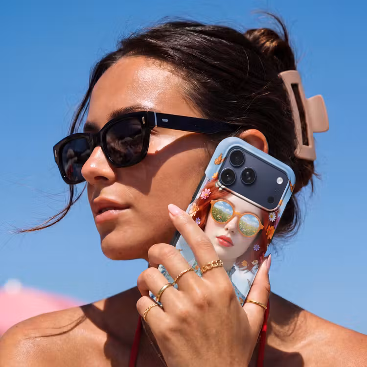 Telefoonhoesje Toughcase - Vrouw - Bloemen - Zomer - Portret - Kleurrijk — 6