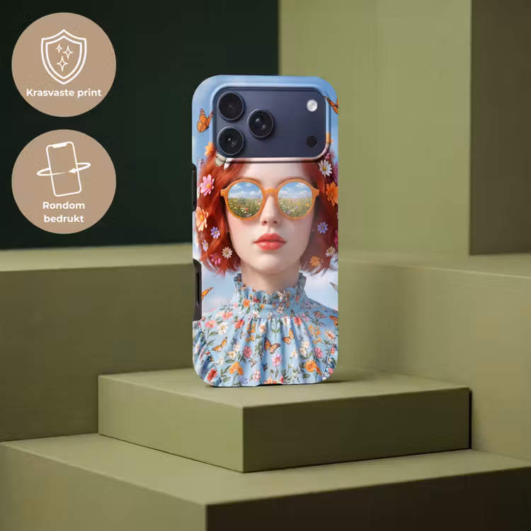 Telefoonhoesje Toughcase - Vrouw - Bloemen - Zomer - Portret - Kleurrijk — 7