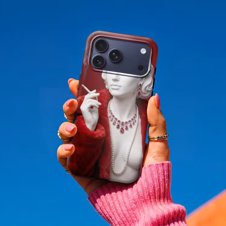 Telefoonhoesje Toughcase - Vrouw - Bontjas - Mode - Klassiek - Rood — 2