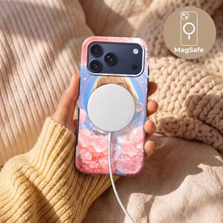 Telefoonhoesje Toughcase - Vrouw - Drank - Zomer - Roze - Blauw — 8