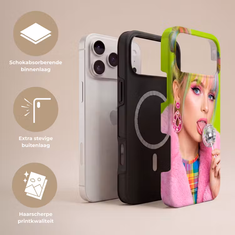 Telefoonhoesje Toughcase - Vrouw - Kleurrijk haar - Pop art - Modern - Levendig — 3