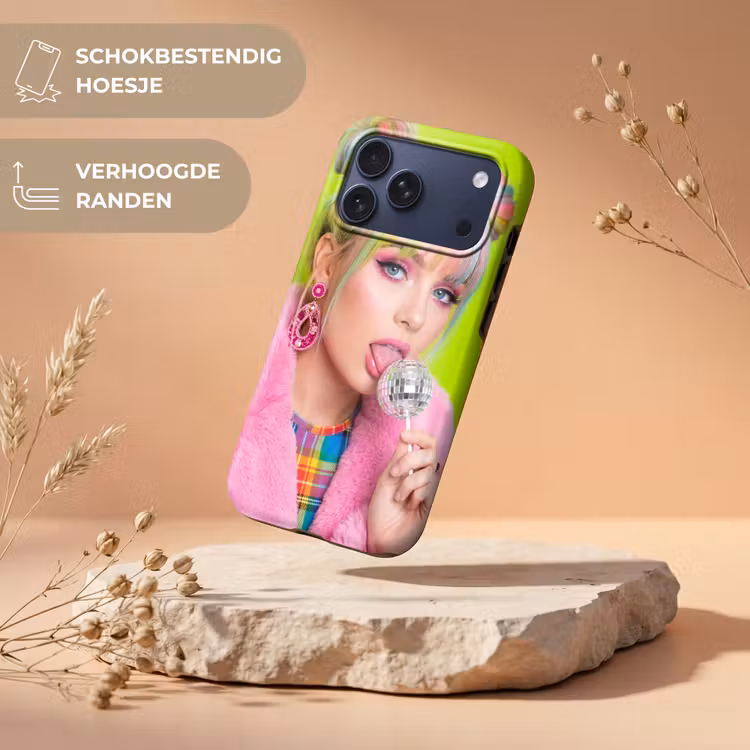 Telefoonhoesje Toughcase - Vrouw - Kleurrijk haar - Pop art - Modern - Levendig — 5
