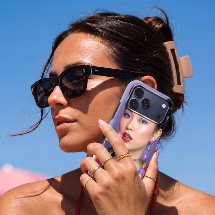 Telefoonhoesje Toughcase - Vrouw - Portret - Make-up - Paars - Levendig — 6