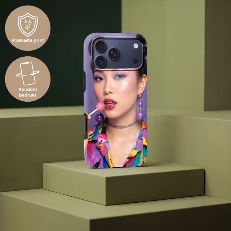 Telefoonhoesje Toughcase - Vrouw - Portret - Make-up - Paars - Levendig — 7