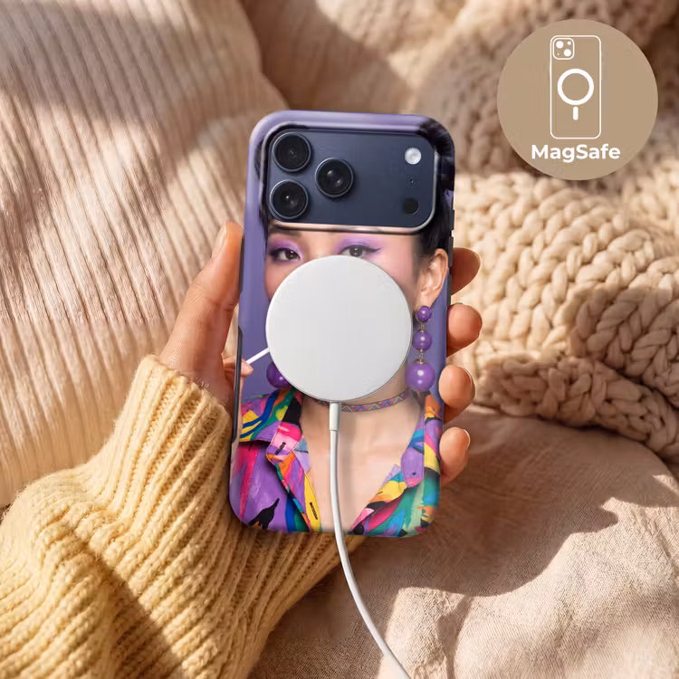 Telefoonhoesje Toughcase - Vrouw - Portret - Make-up - Paars - Levendig — 8