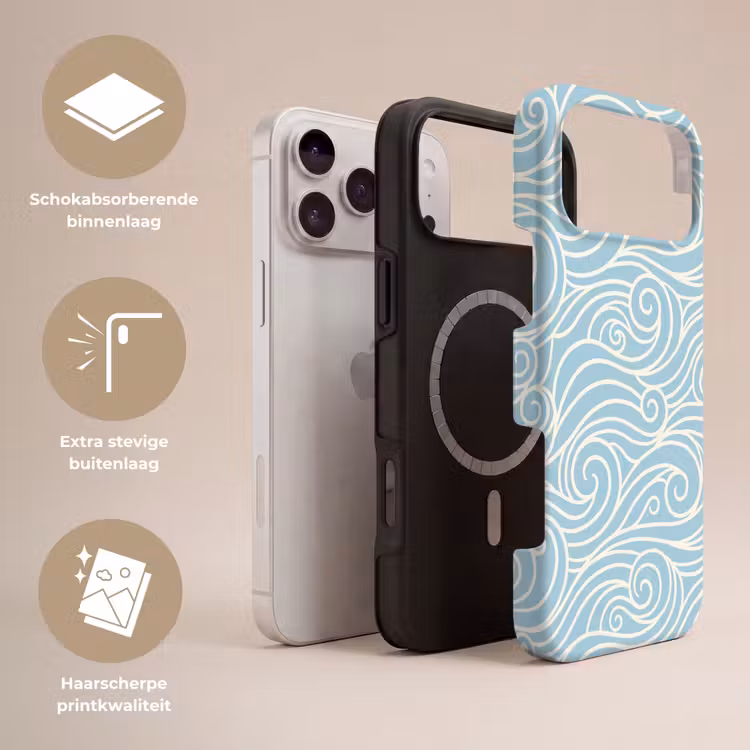 Telefoonhoesje Toughcase - Golf - Abstract - Natuur - Modern - Blauw — 3