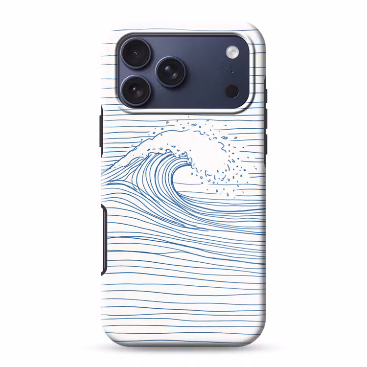 Telefoonhoesje Toughcase - Golf - Brekende - Natuur - Minimalistisch - Blauw — 1