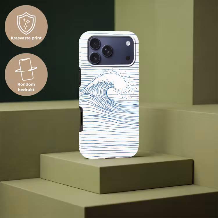 Telefoonhoesje Toughcase - Golf - Brekende - Natuur - Minimalistisch - Blauw — 7