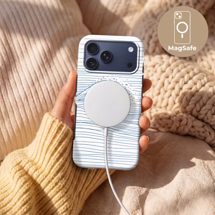 Telefoonhoesje Toughcase - Golf - Brekende - Natuur - Minimalistisch - Blauw — 8