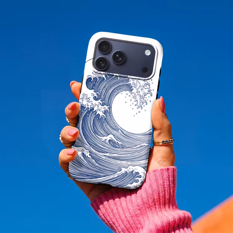 Telefoonhoesje Toughcase - Golf - Japans - Zee - Illustratie - Blauw — 2