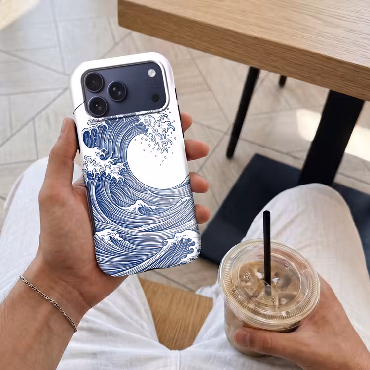 Telefoonhoesje Toughcase - Golf - Japans - Zee - Illustratie - Blauw — 4