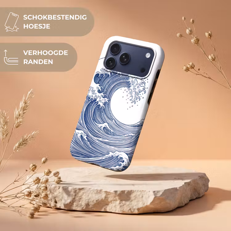 Telefoonhoesje Toughcase - Golf - Japans - Zee - Illustratie - Blauw — 5