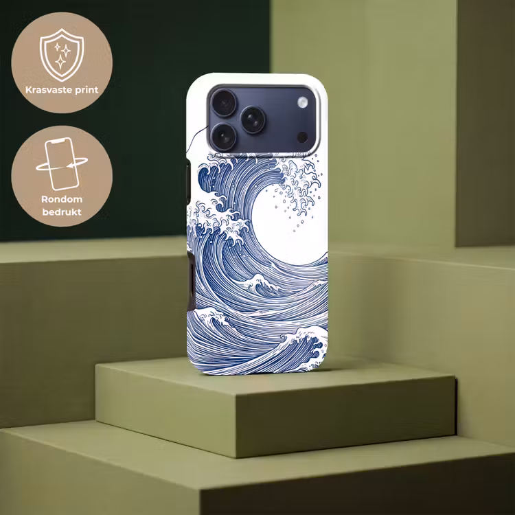 Telefoonhoesje Toughcase - Golf - Japans - Zee - Illustratie - Blauw — 7