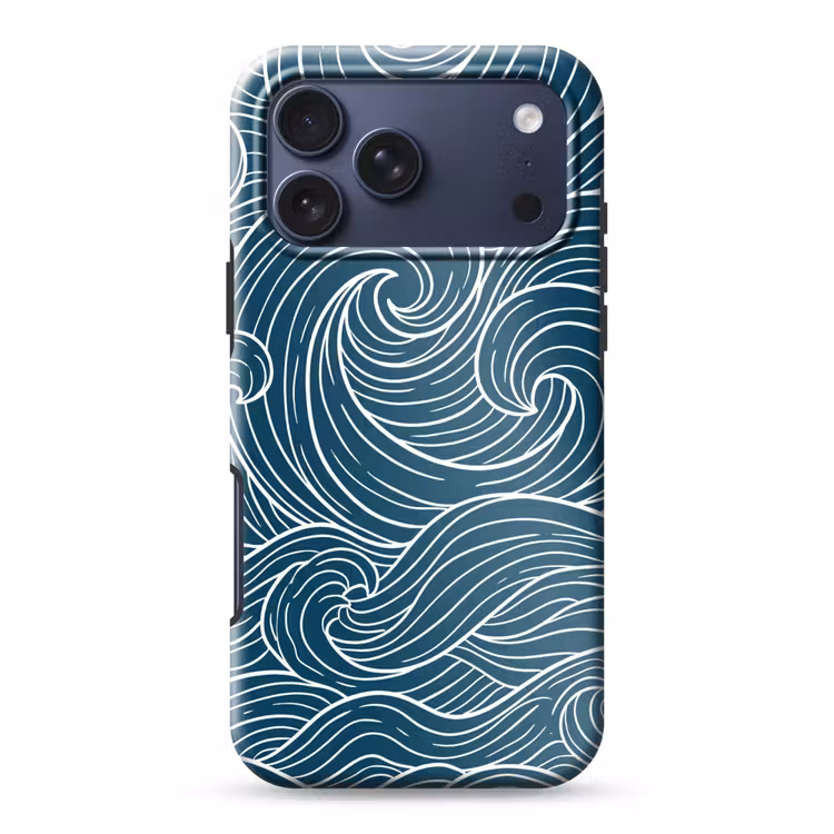 Telefoonhoesje Toughcase - Golven - Spiraal - Water - Abstract - Blauw — 1