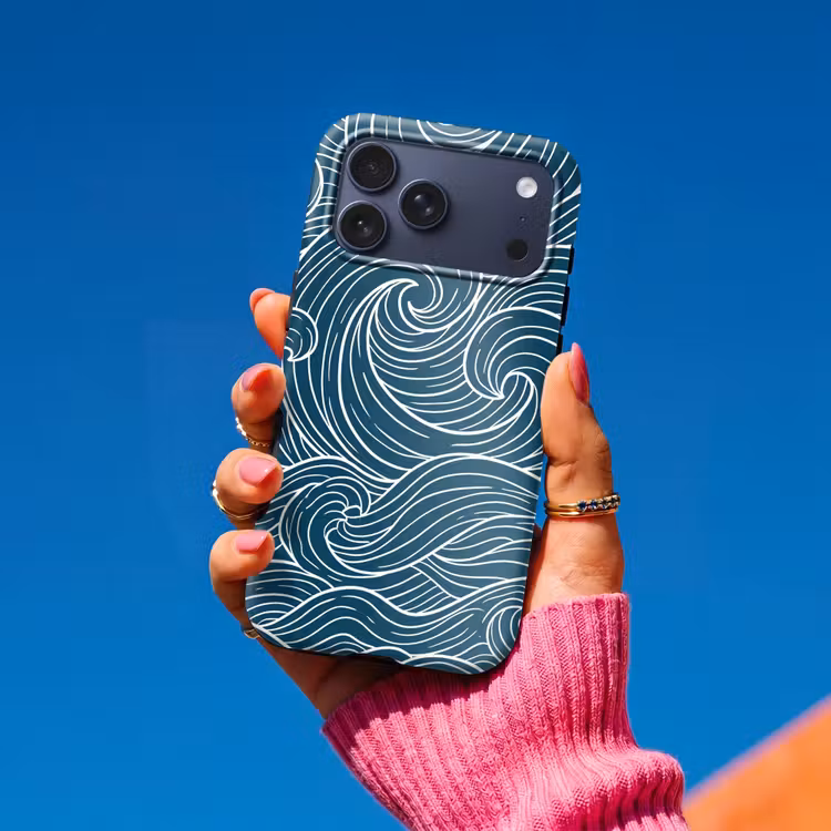 Telefoonhoesje Toughcase - Golven - Spiraal - Water - Abstract - Blauw — 2