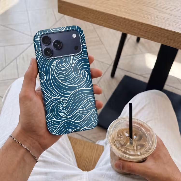 Telefoonhoesje Toughcase - Golven - Spiraal - Water - Abstract - Blauw — 4